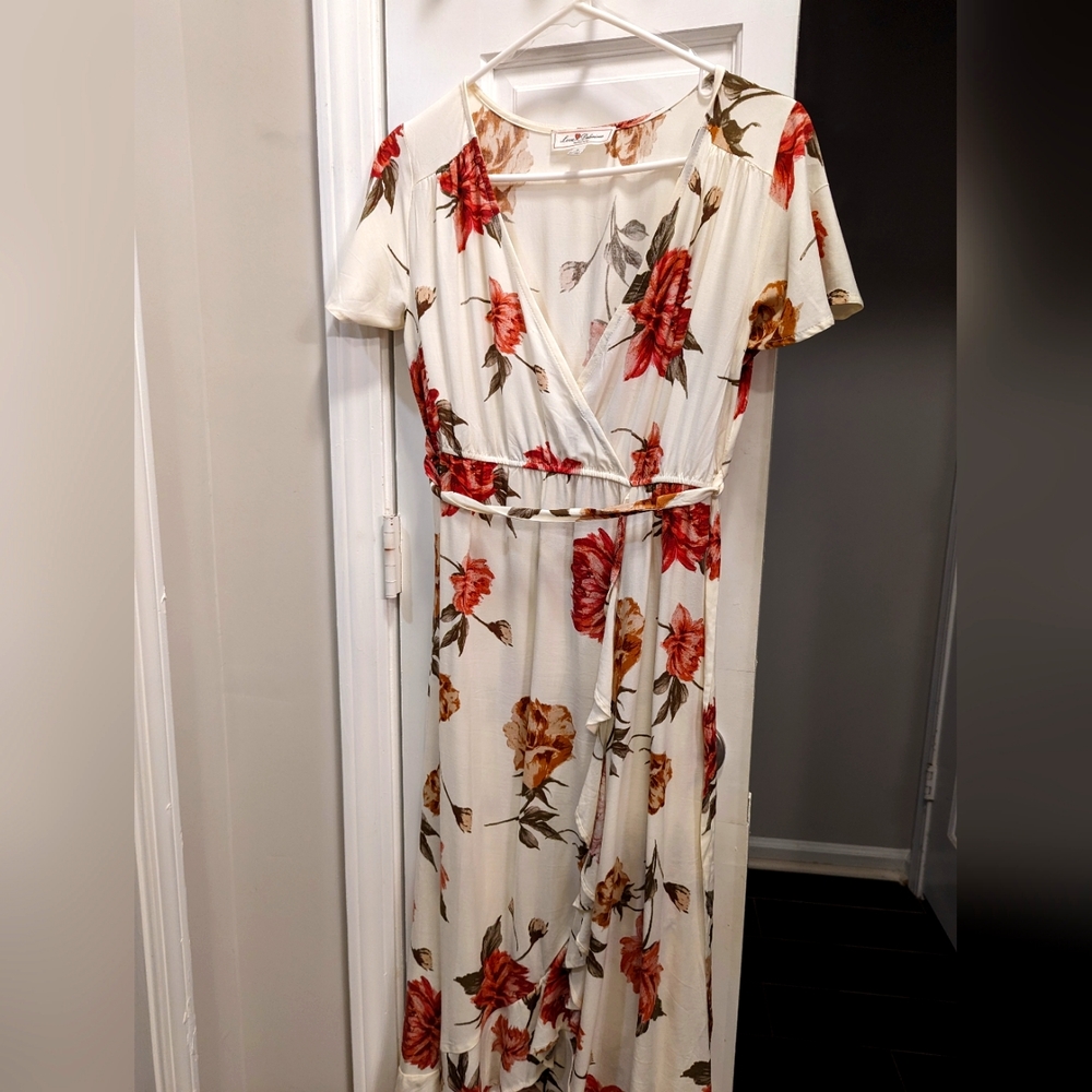 High-low maxi floral maternity dress, Small
